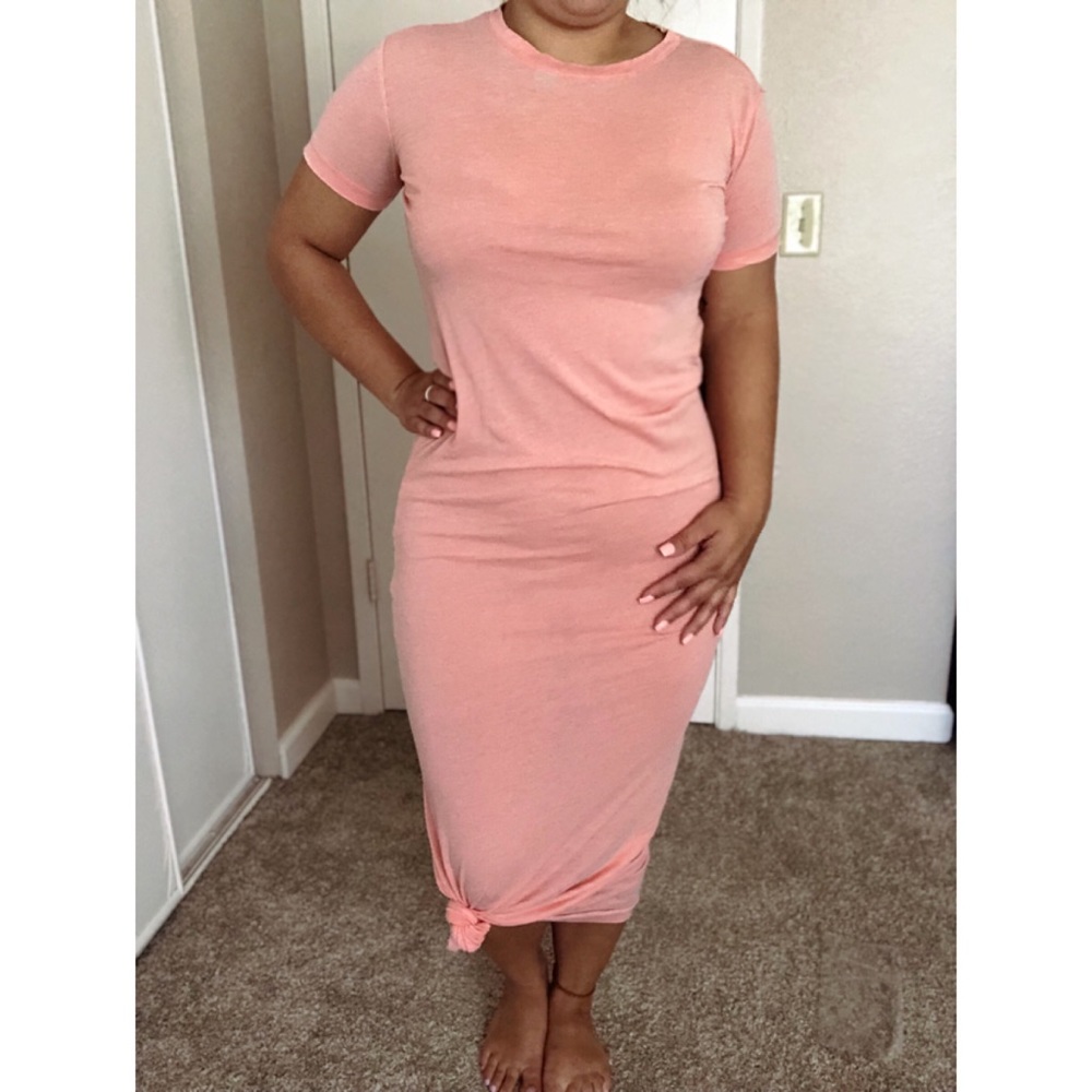 Pink tee maxi dress